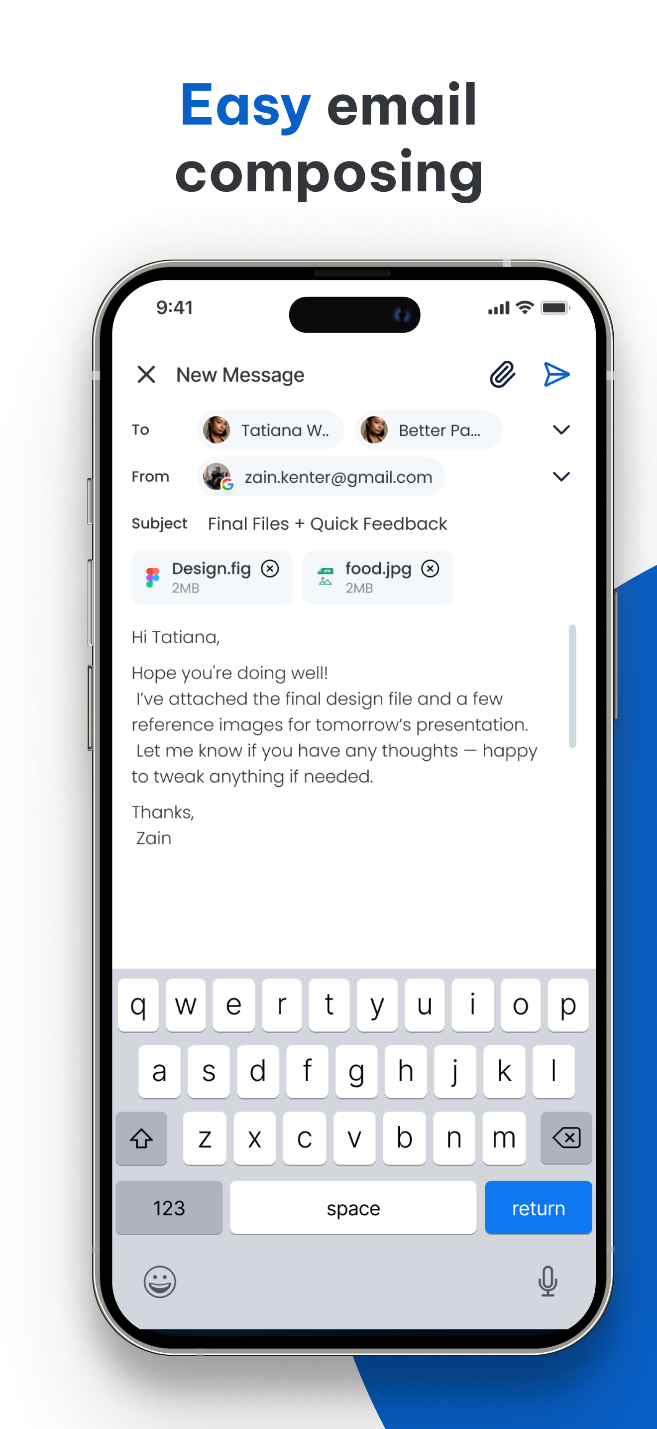 Easy Email Composing